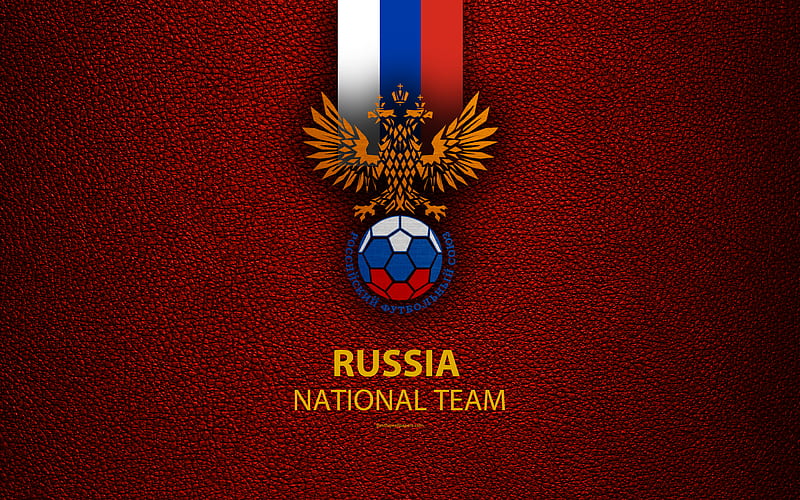 Russian national football team leather texture, Russian Federation, emblem, logo, football, Russia, HD wallpaper
