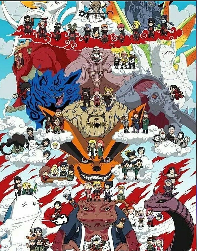 Naruto, anime, kakashi, minato, nine tails, obito, sage mode, sasuke, shippuden, tod, HD phone wallpaper