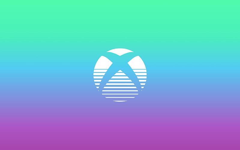 Xbox Gear logo, green purple background, Xbox logo, Xbox, HD wallpaper