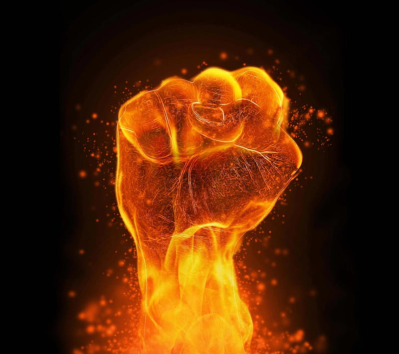 Flame fist, flames, HD wallpaper