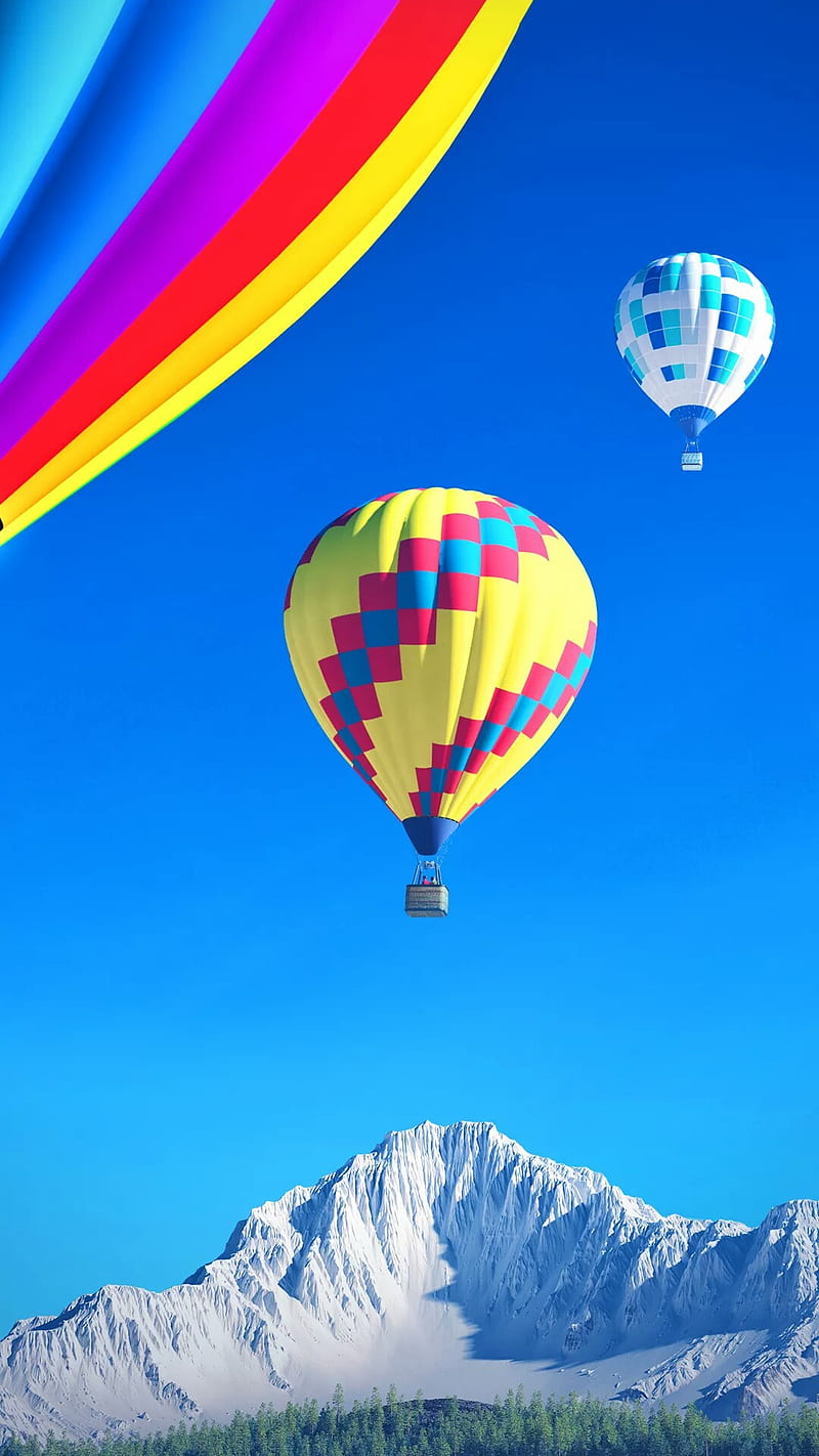 Baloon, aeroplane, art, blue, fly, gas, jet, plane, sky, HD phone wallpaper
