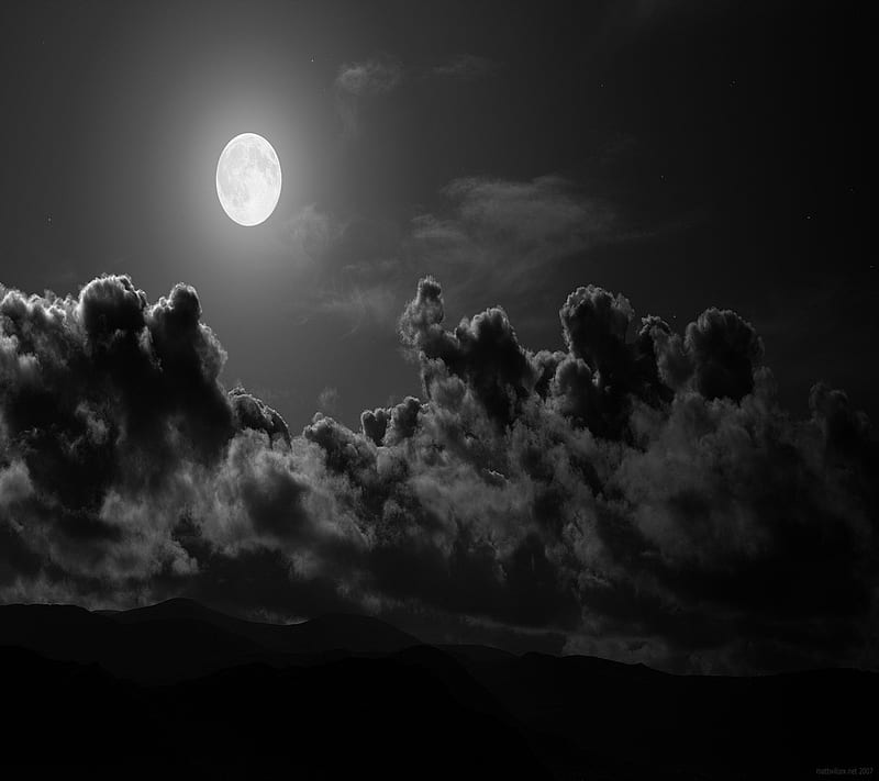 Dark Moon, black, cloud light, HD wallpaper