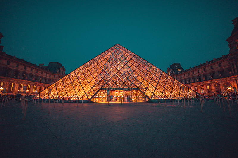 The Louvre Museum during night, HD wallpaper