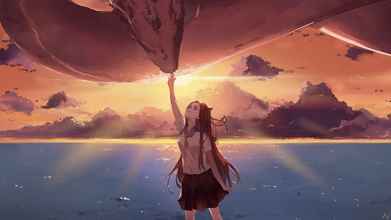 Dragon Girl Lake Background Anime Girl, HD wallpaper | Peakpx