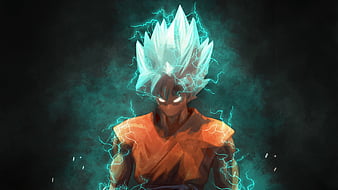 Download wallpaper 1920x1080 goku, anime art, glowing eyes and hair, full hd,  hdtv, fhd, 1080p wallpaper, 1920x1080 hd background, 24511