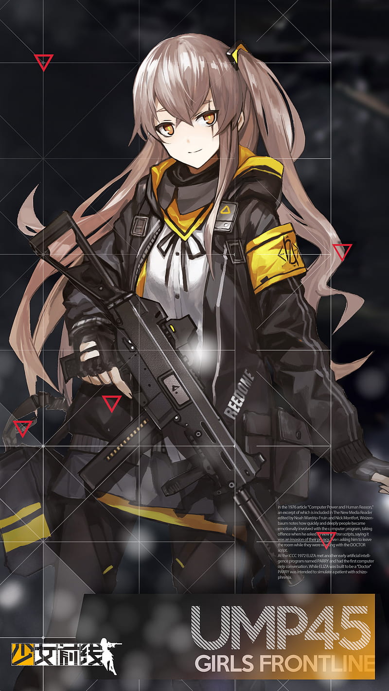 anime, Girls Frontline, gun, girls with guns, ump45 (Girls' Frontline), HD phone wallpaper