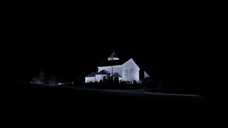 white and black house during night time, HD wallpaper