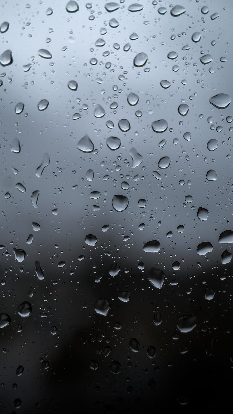 Raindrops, drops, glass, macro, rain, rainy, weather, wet, window, HD phone wallpaper