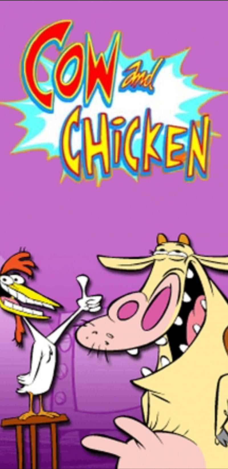 Cow And Chicken, cartoon network, childhood, 90s, retro, animals, farm,  purple, HD phone wallpaper | Peakpx