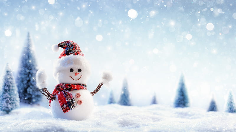 Snowman, Snowfall, Winter Ultra, Holidays, Christmas, Winter, Merry, Snowman, Snowfall, HD wallpaper