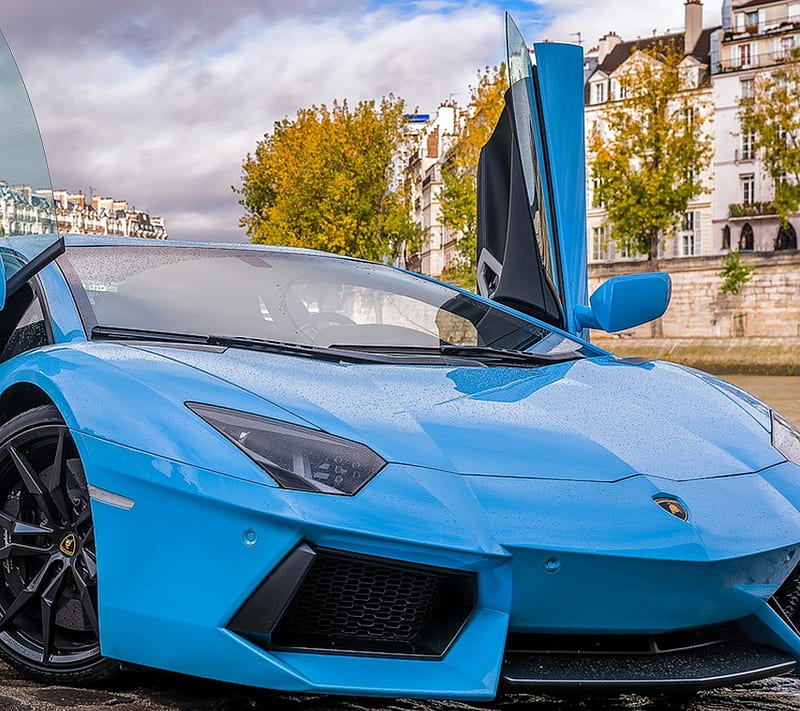 Blue Lamborghini, supercar, HD wallpaper | Peakpx
