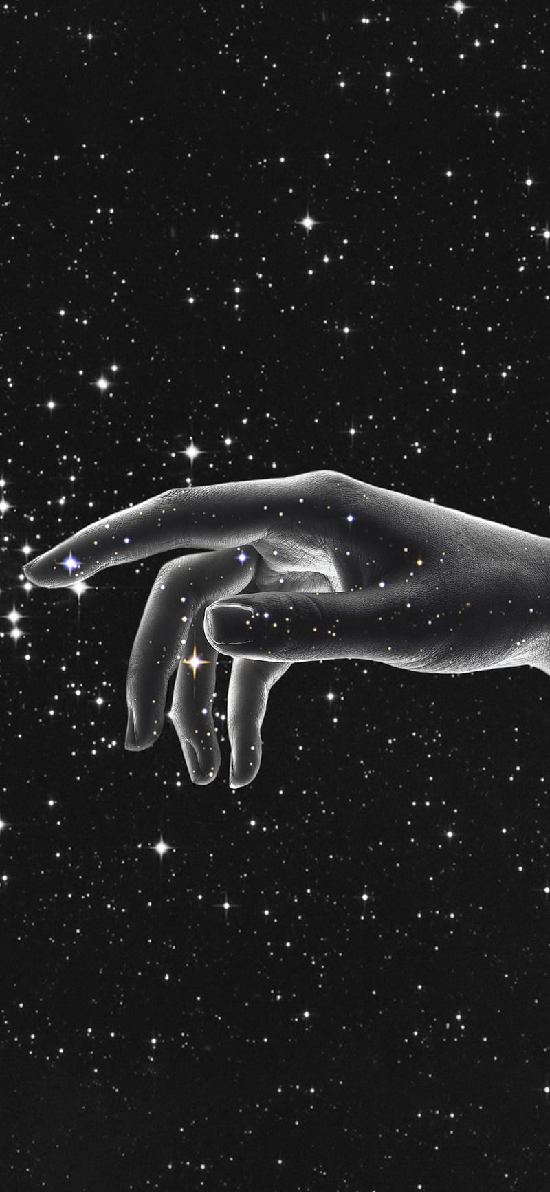 Reach, hand, sky, stars, HD phone wallpaper