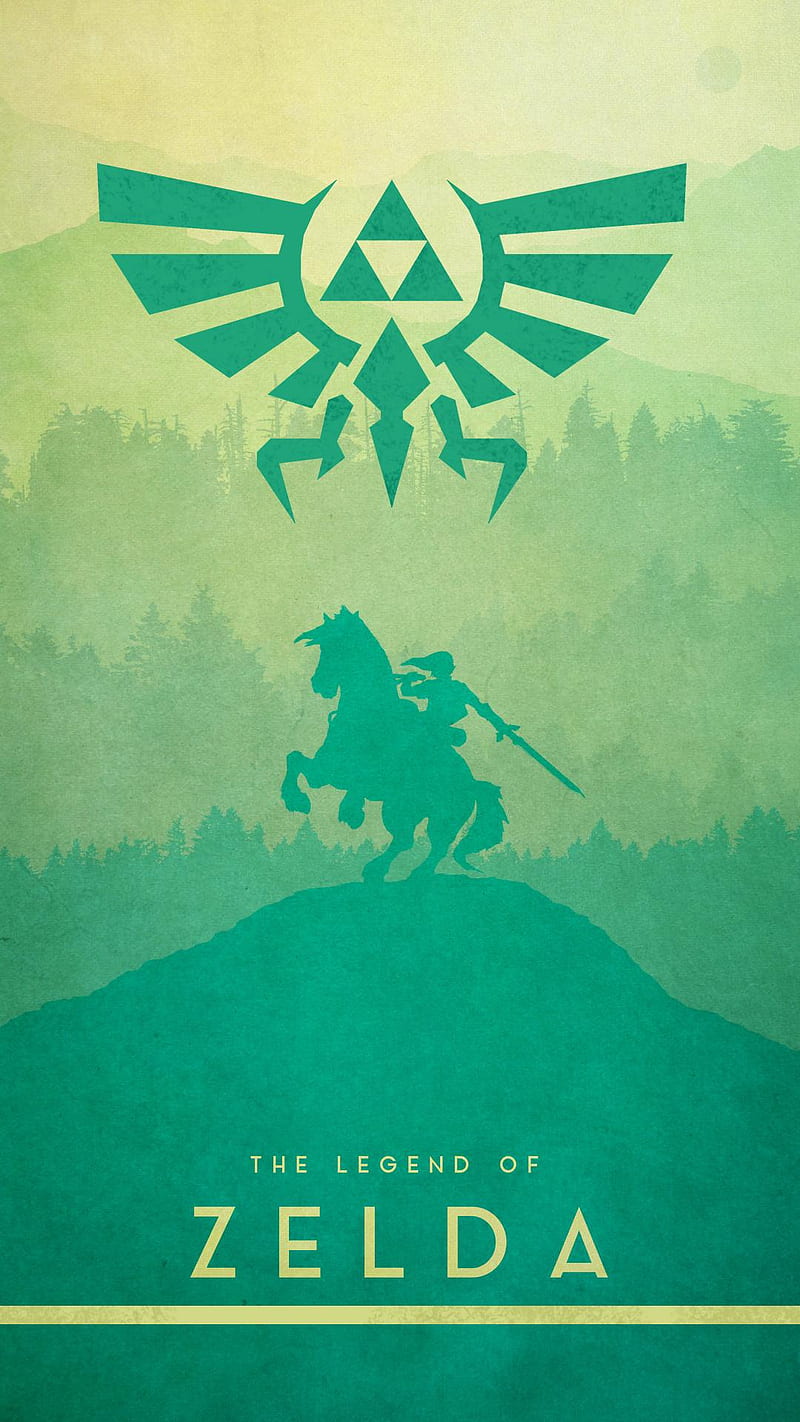 The Legend of Zelda, epona, link, nintendo, sword, triforce, HD phone wallpaper