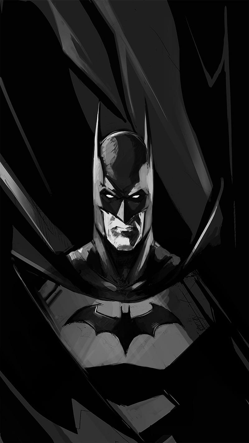 Batman BW, black, white, HD phone wallpaper | Peakpx