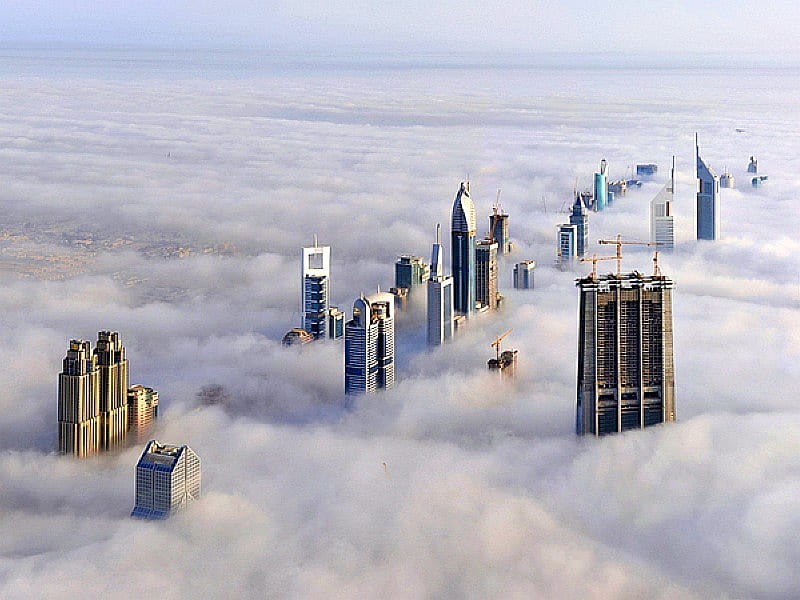 Dubai above Clouds, cool, HD wallpaper