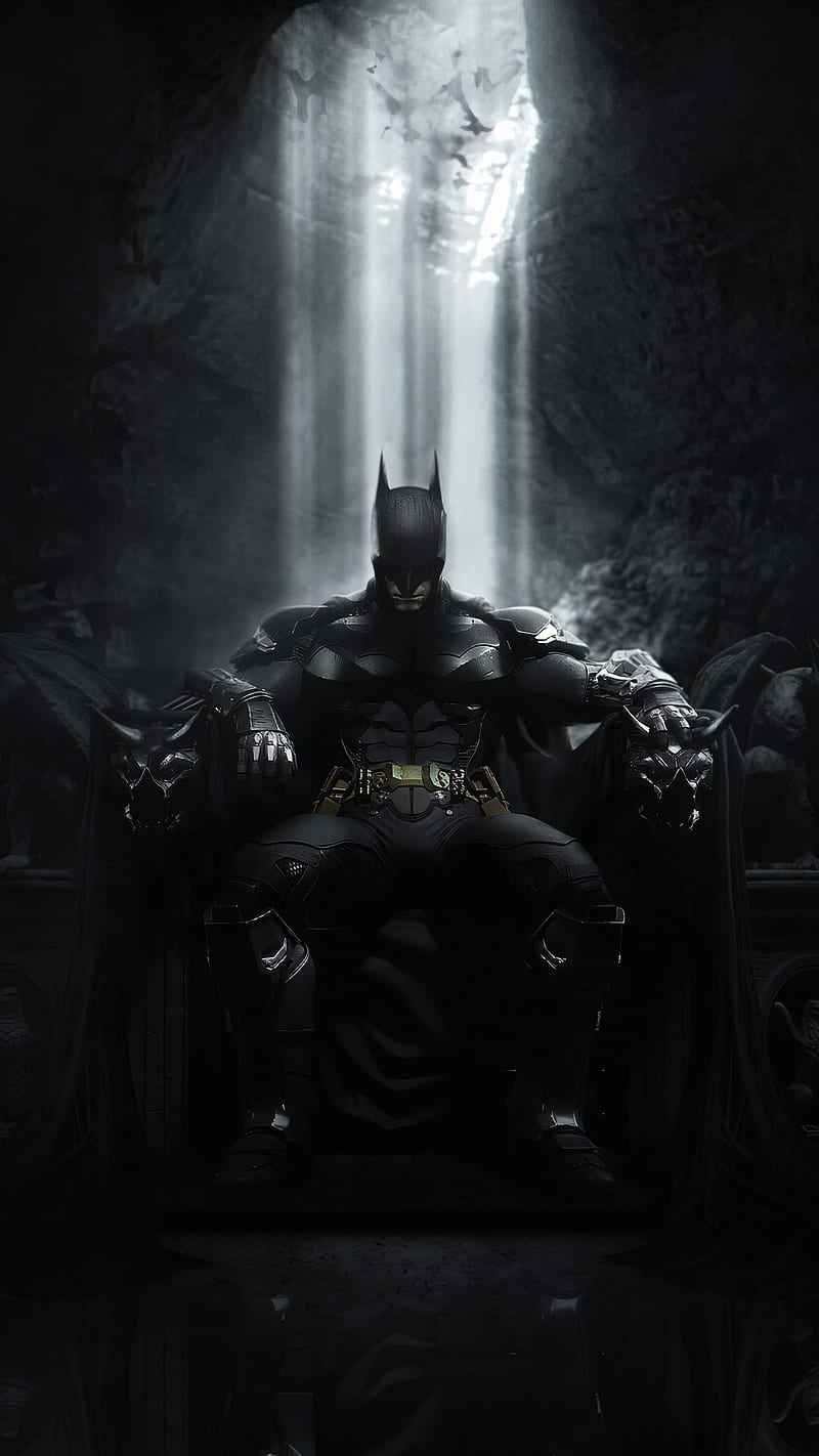 Batman , dark, gotham, kight, throne, HD phone wallpaper