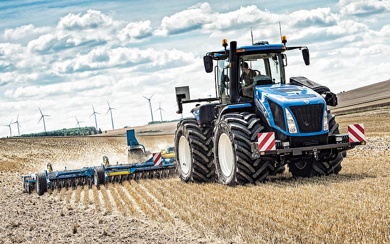 New Holland T9, TIER 2, Agricultural Tractors, field, modern agricultural machinery, tractors, New Holland, HD wallpaper