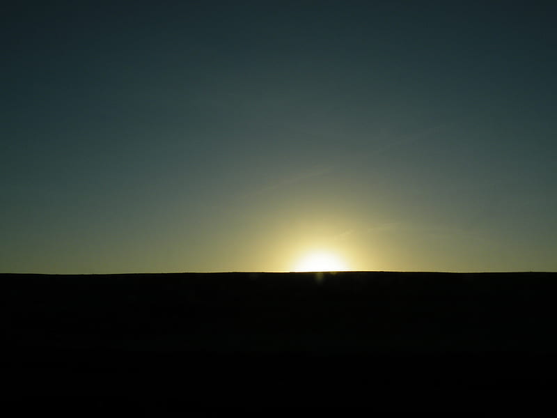 sunrise over horizon 1, sun, sunrise, silhouette, light, HD wallpaper