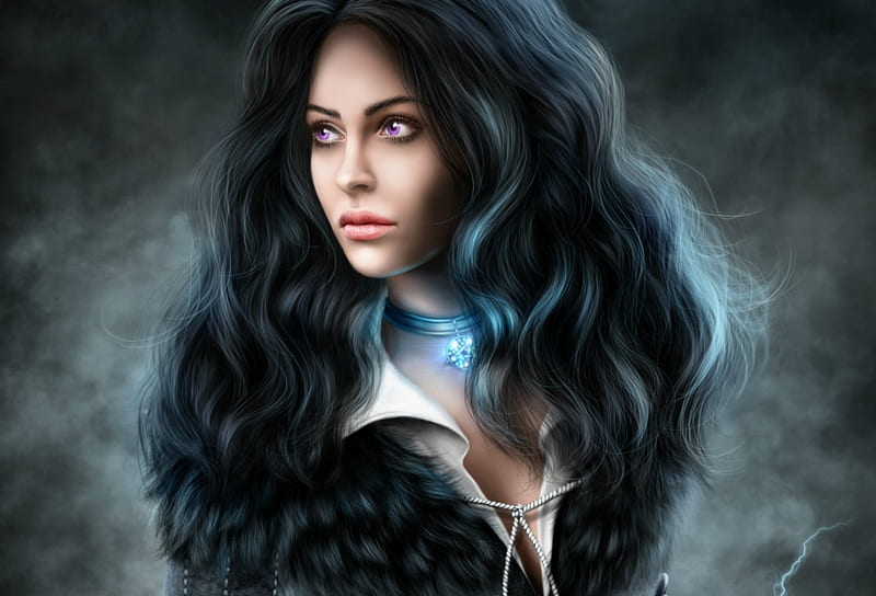 Wallpaper witch, in the dark, black magic, magical look, Elden