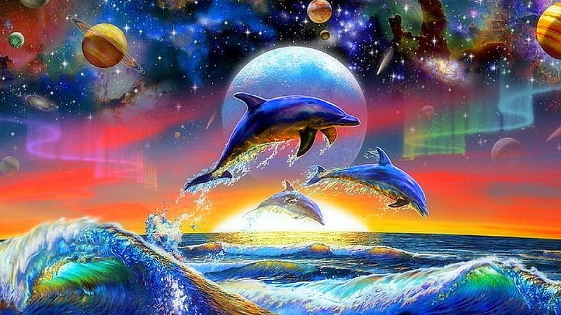 Dolphin Jumping Out Of The Ocean At Sunset Background Dolphin Water Sky  Background Image And Wallpaper for Free Download