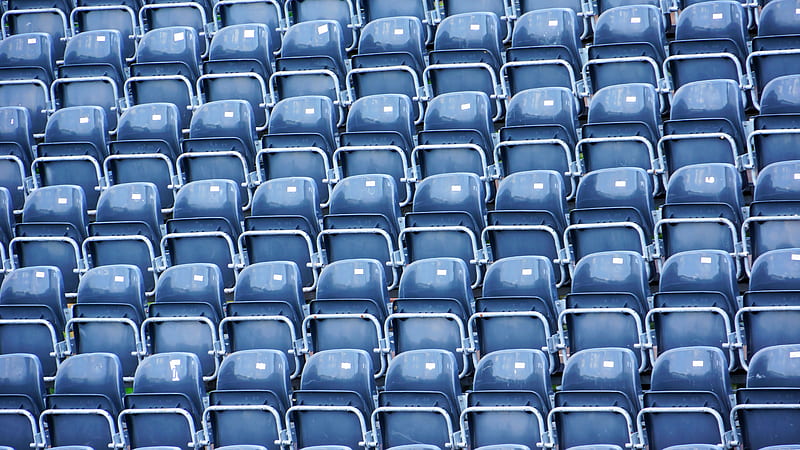 seats, tribunes, stadium, blue, HD wallpaper