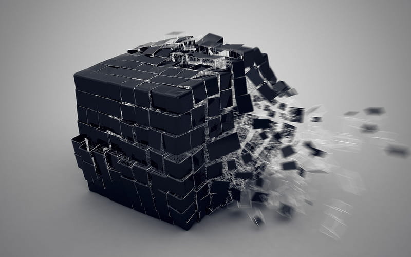 3d Cube Burst, cube, burst, 3d, HD wallpaper