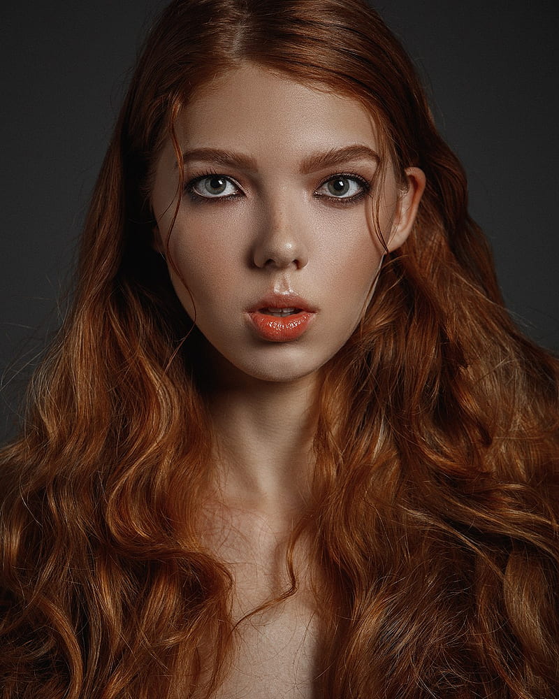 redhead, Aleksey Trifonov, women, long hair, model, HD phone wallpaper