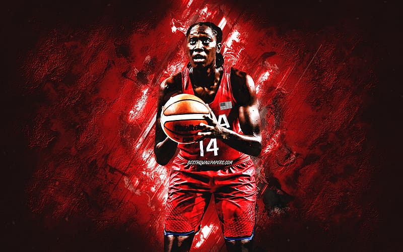 Tina Charles United States National Basketball Team Red Stone Background American Basketball Player Portrait, basketball, red stone, sports, celebrities, people, tina charles, portrait, athlete, american, national basketball team, background, united states, player, HD wallpaper