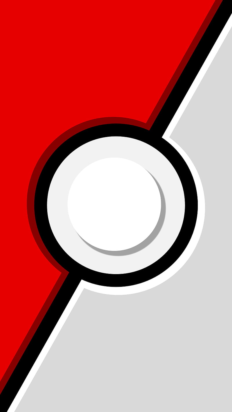 Pokemon, art, digital art, drawing, pokeball, red, simple, white, HD ...