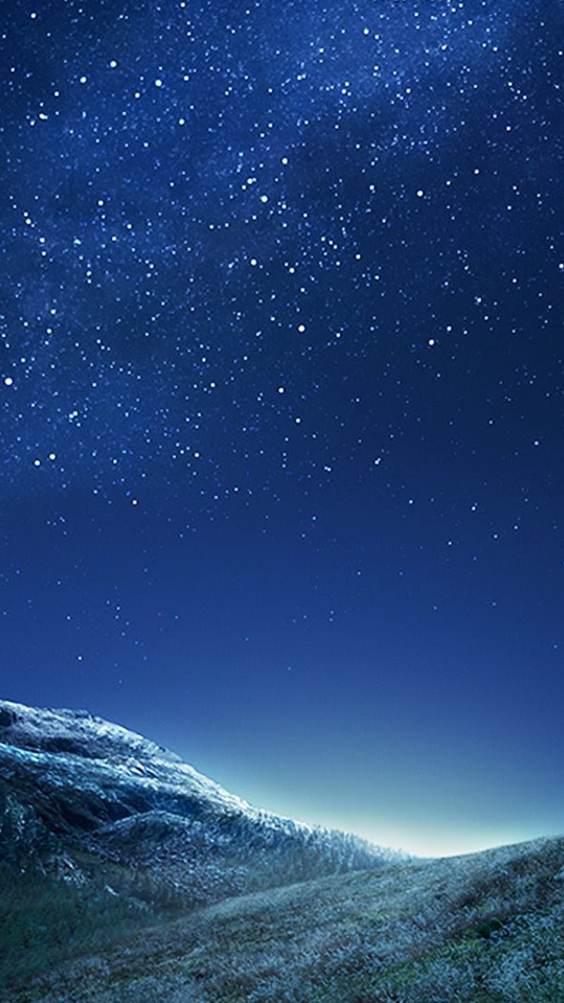s8 , galaxy, sky, mountain, stars, original, HD phone wallpaper