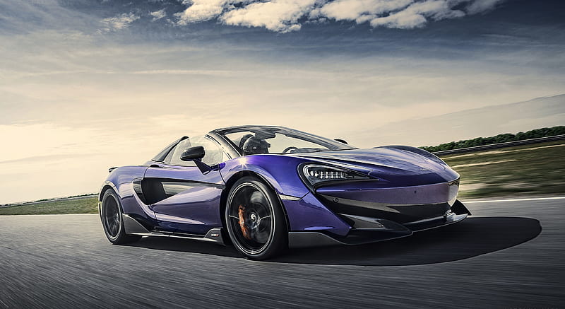 2020 McLaren 600LT Spider (Color: Lantana Purple) - Front Three-Quarter , car, HD wallpaper