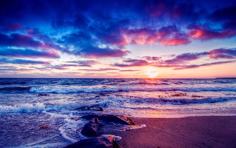 BEAUTIFUL SUNRISE Beach Sun Stones Ocean Waves Sky HD Wallpaper Peakpx