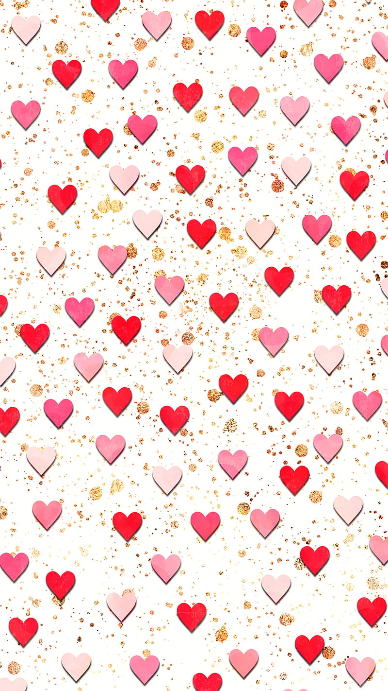 Red Pink Glitter Heart, Valentine, cute, corazones, love, romantic,  texture, HD phone wallpaper | Peakpx
