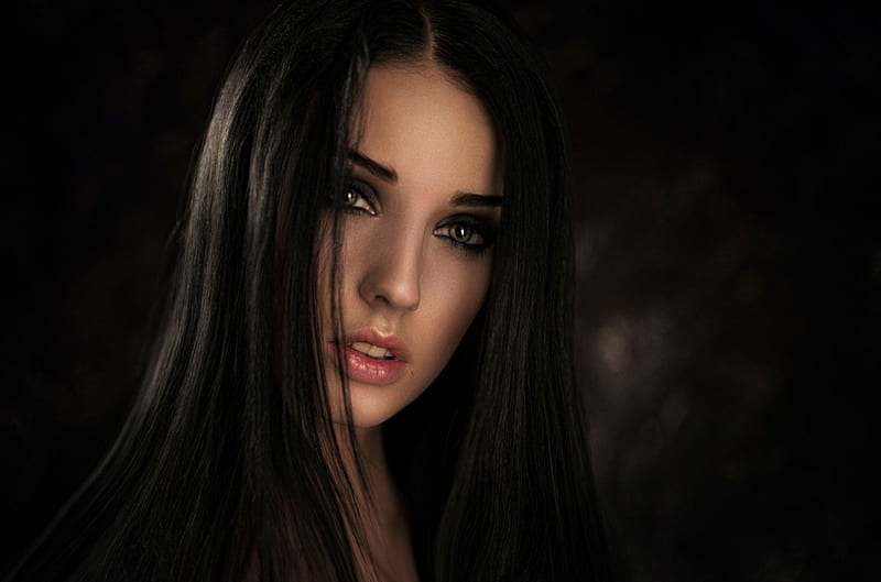 Beauty, girl, model, black, face, portrait, woman, HD wallpaper | Peakpx