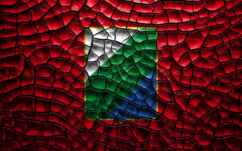 Flag of Abruzzo italian regions, cracked soil, Italy, Abruzzo flag, 3D art, Abruzzo, Regions of Italy, administrative districts, Abruzzo 3D flag, HD wallpaper