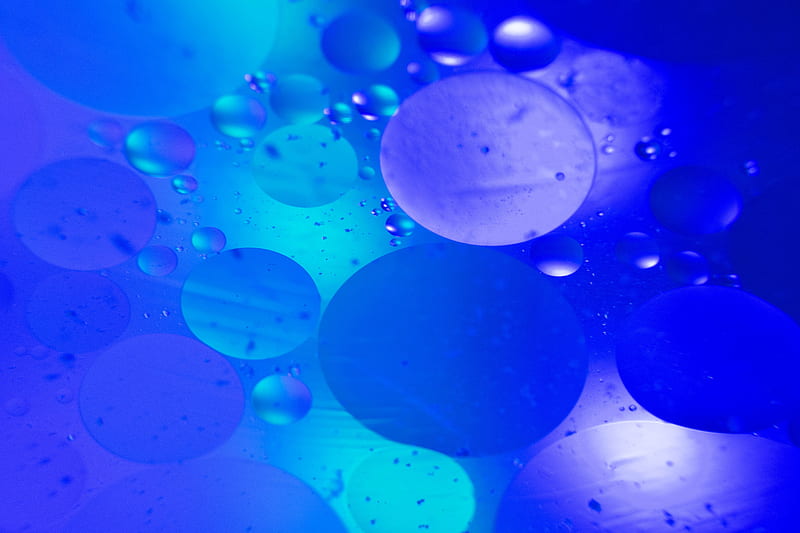 bubbles, water, blue, abstraction, HD wallpaper
