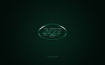 New York Jets, golden logo, NFL, green metal background, american football  club, HD wallpaper