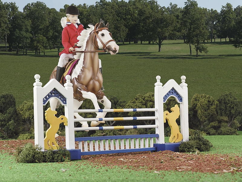 breyer horse, paint horse, breyer model horse creations, show jumping horse n rider, eligant scenery, HD wallpaper