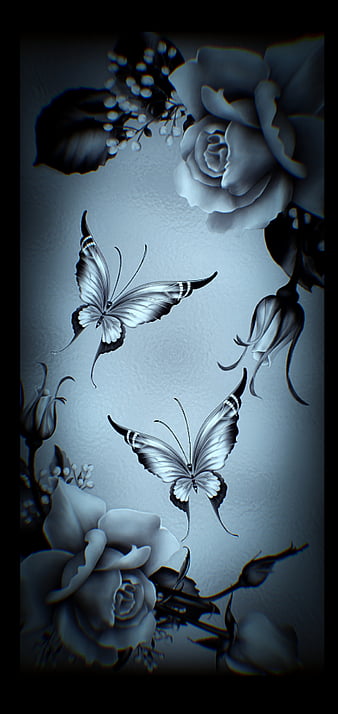 Download Black Butterfly With Flowers On Wings Wallpaper  Wallpaperscom