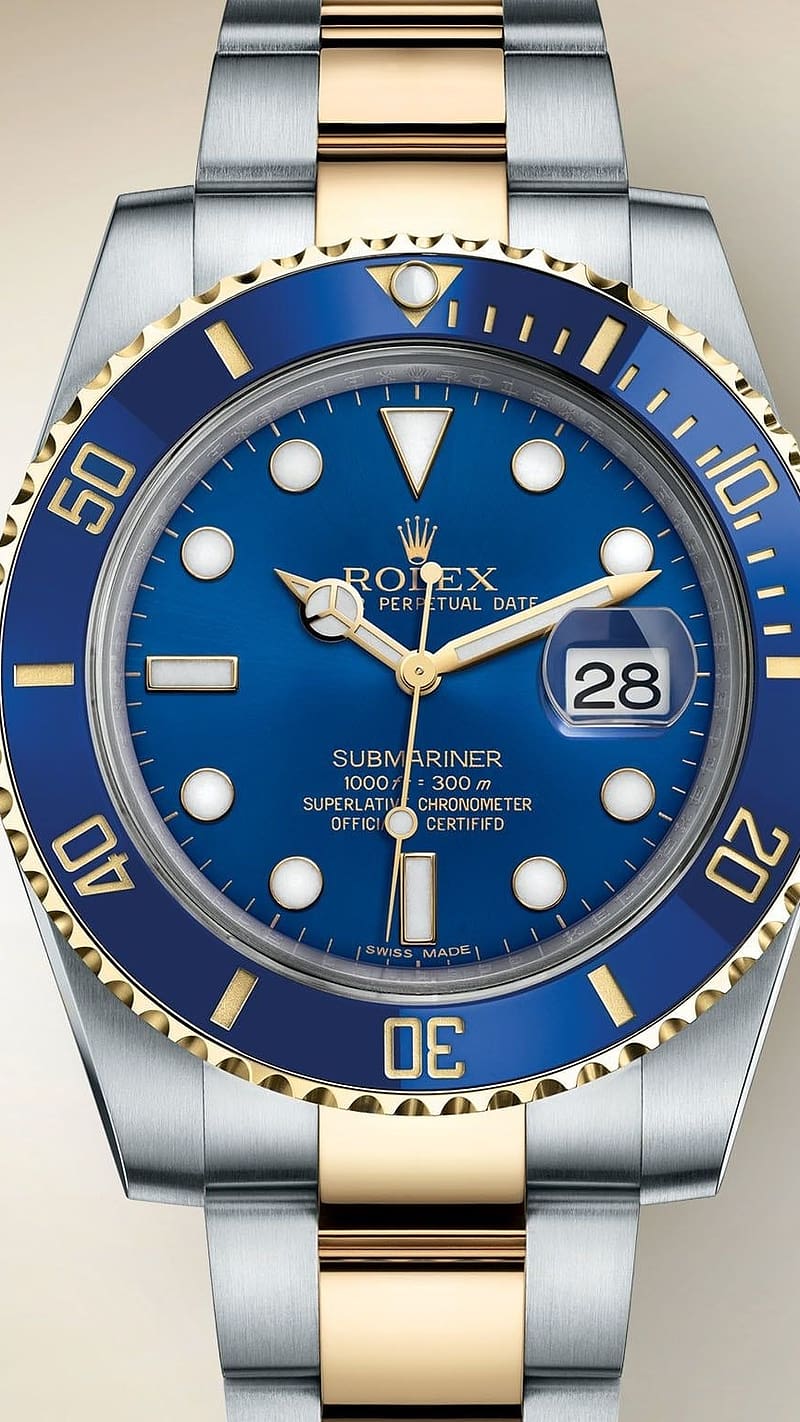 Rolex, Submariner In Blue, watch, HD phone wallpaper
