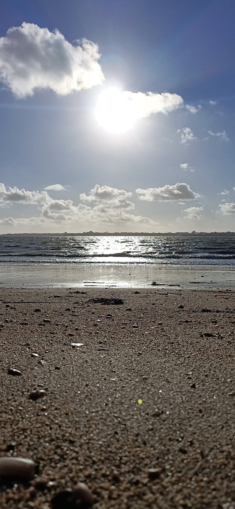 Soleil plage, eau, mer, reflet dans leau, sable, HD phone wallpaper