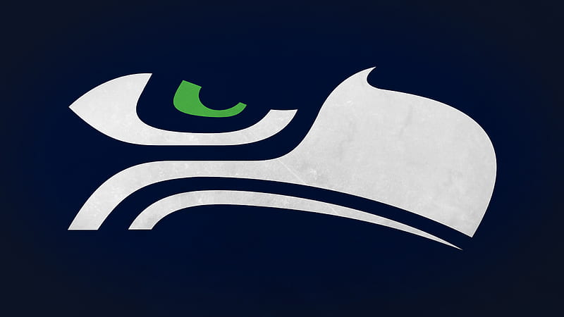 White Seahawks Logo In Blue Background Seattle Seahawks, HD wallpaper