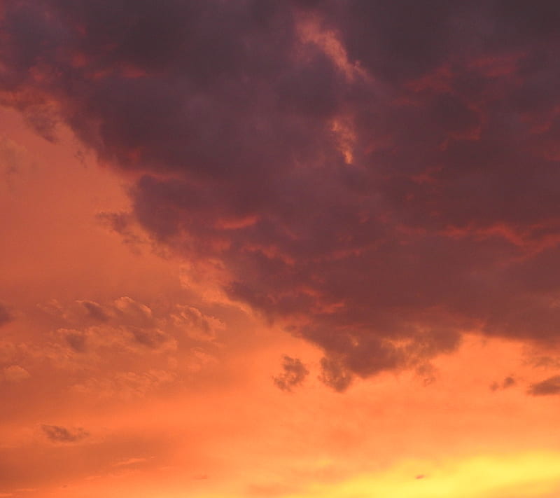 Flame Sky, clouds, nature, reddish, sun, sunset, HD wallpaper