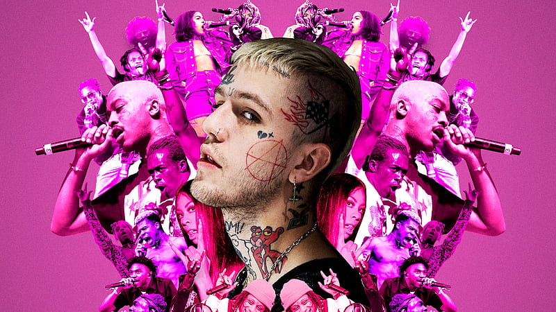 Lil Peep Face In Rappers Background Lil Peep, HD wallpaper