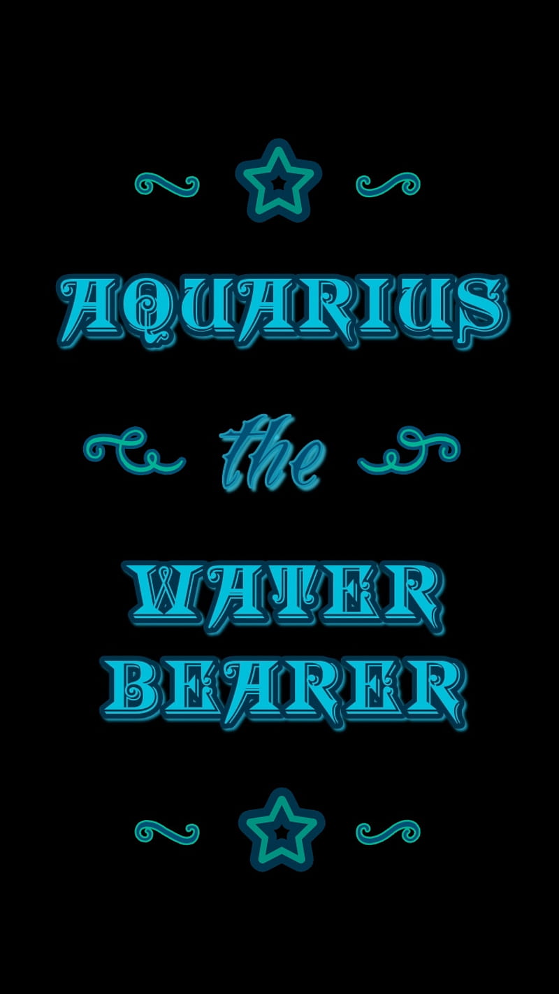 AQUARIUS, astrology, blue, celestial, stars, sun sign, turquoise, water, zodiac, HD phone wallpaper
