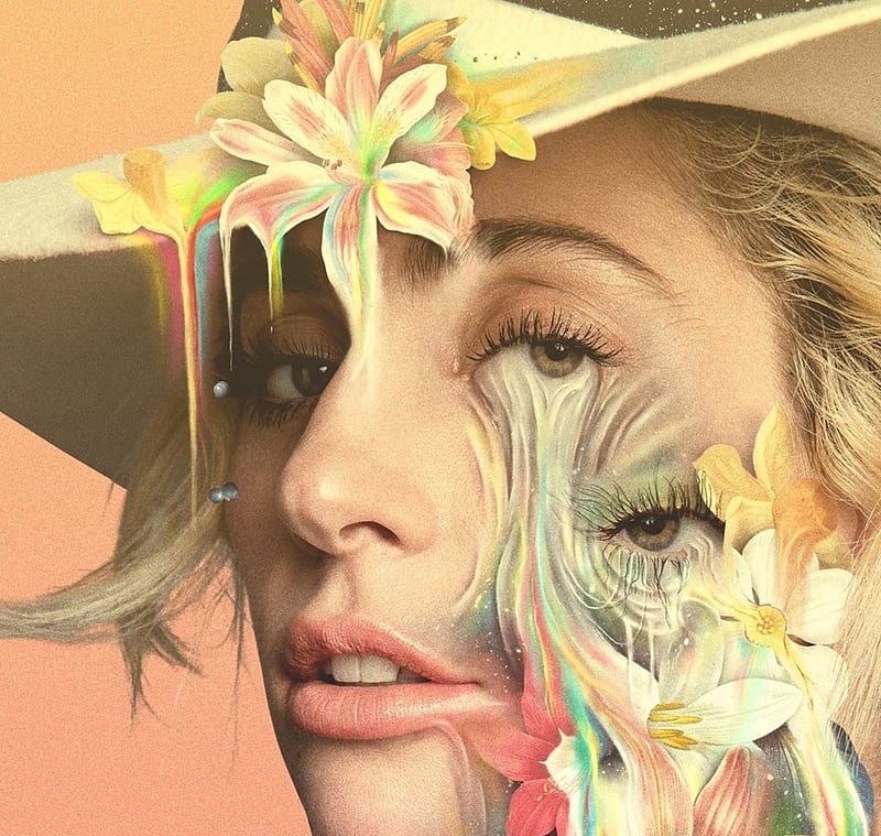Gaga: Five Foot Two (2017), poster, movie, lady gaga, eye, hat, gaga five foot two, flower, face, pink, HD wallpaper