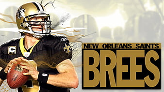 Nekia Weber looks at a jersey for Drew Brees of the New Orleans