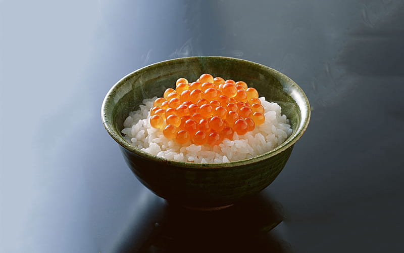 rice, salmon roe, bowl, japanese cuisine, Food, HD wallpaper