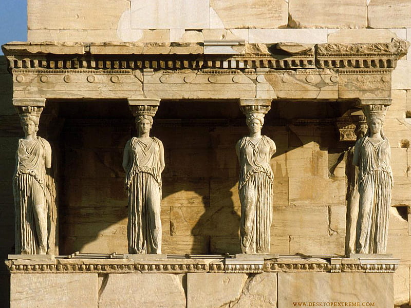 Acropolis_Statues, cool, statues, acropolis, HD wallpaper