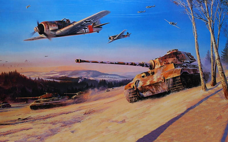 Ardennes operation, guerra, tank, other, winter, HD wallpaper